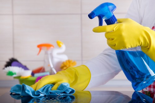 Professional office cleaning in a modern workspace