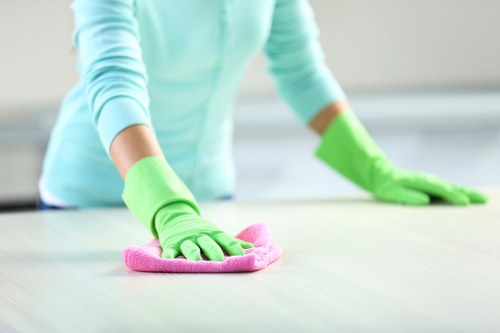 Sanitized conference room during office cleaning service