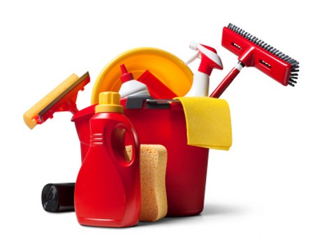 After builders cleaning tools used in a newly refurbished property